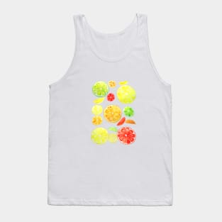 colorful citrus slices watercolor Tank Top